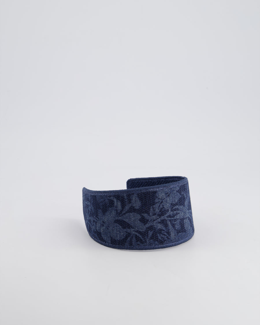 Christian Dior Navy Floral Print Headband Size O/S