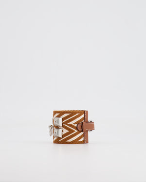 Hermès Limited Edition Gold and White ZigZag Canvas/Leather Bracelet Size T1 (Small)