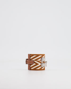 Hermès Limited Edition Gold and White ZigZag Canvas/Leather Bracelet Size T1 (Small)