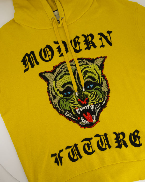 Gucci Menswear Yellow "MODERN FUTURE" Tiger Hoody Size L (EU 50)