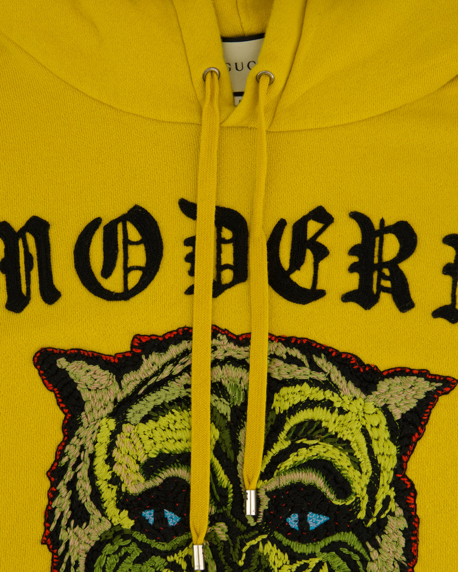 Gucci Menswear Yellow "MODERN FUTURE" Tiger Hoody Size L (EU 50)