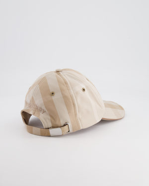 Burberry Light Beige Check Baseball Cap with Logo Detail Size M RRP £320