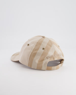 Burberry Light Beige Check Baseball Cap with Logo Detail Size M RRP £320