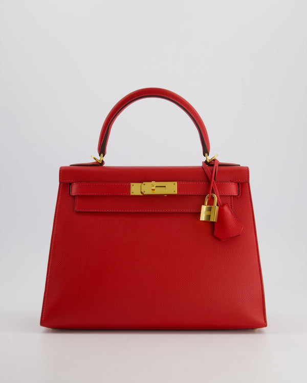 Hermès Kelly 28cm Sellier Bag in Rouge Casaque Epsom Leather with Gold Hardware