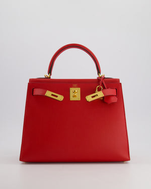 Hermès Kelly 28cm Sellier Bag in Rouge Casaque Epsom Leather with Gold Hardware