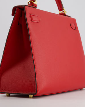 Hermès Kelly 28cm Sellier Bag in Rouge Casaque Epsom Leather with Gold Hardware