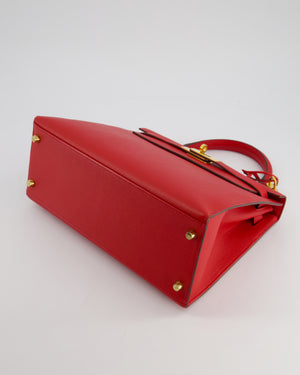 Hermès Kelly 28cm Sellier Bag in Rouge Casaque Epsom Leather with Gold Hardware