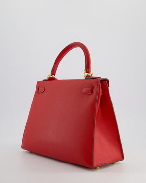 Hermès Kelly 28cm Sellier Bag in Rouge Casaque Epsom Leather with Gold Hardware