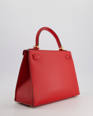 Hermès Kelly 28cm Sellier Bag in Rouge Casaque Epsom Leather with Gold Hardware