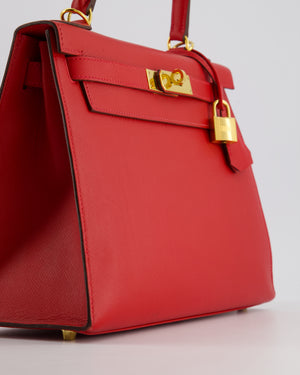 Hermès Kelly 28cm Sellier Bag in Rouge Casaque Epsom Leather with Gold Hardware