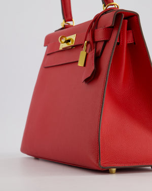 Hermès Kelly 28cm Sellier Bag in Rouge Casaque Epsom Leather with Gold Hardware