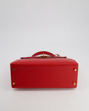 Hermès Kelly 28cm Sellier Bag in Rouge Casaque Epsom Leather with Gold Hardware