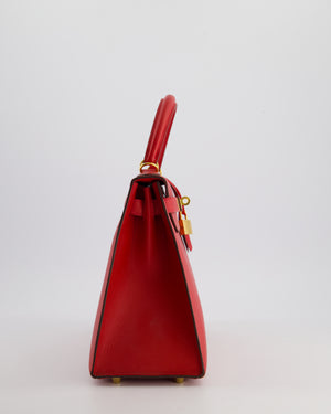 Hermès Kelly 28cm Sellier Bag in Rouge Casaque Epsom Leather with Gold Hardware