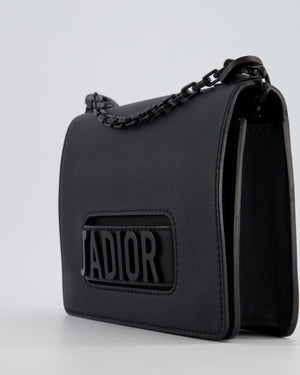 *FIRE PRICE* Christian Dior Black Matte J'Adior Medium Flap Bag in Smooth Calfskin Leather with Black Hardware