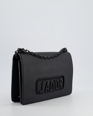 *FIRE PRICE* Christian Dior Black Matte J'Adior Medium Flap Bag in Smooth Calfskin Leather with Black Hardware