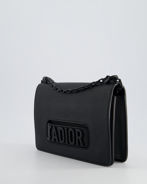 *FIRE PRICE* Christian Dior Black Matte J'Adior Medium Flap Bag in Smooth Calfskin Leather with Black Hardware