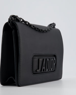 *FIRE PRICE* Christian Dior Black Matte J'Adior Medium Flap Bag in Smooth Calfskin Leather with Black Hardware