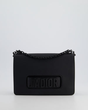 *FIRE PRICE* Christian Dior Black Matte J'Adior Medium Flap Bag in Smooth Calfskin Leather with Black Hardware