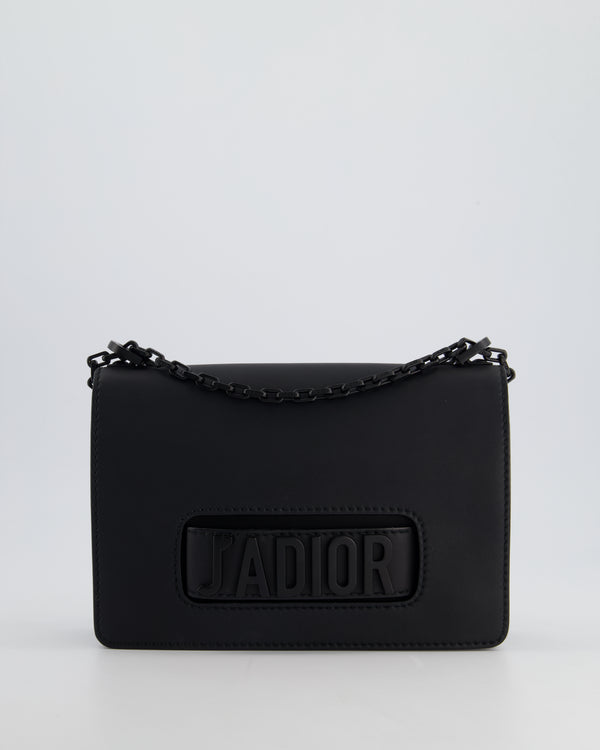 *FIRE PRICE* Christian Dior Black Matte J'Adior Medium Flap Bag in Smooth Calfskin Leather with Black Hardware