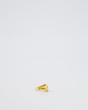 Hermès Cor Ring in Plated Yellow Gold with Black Swift Leather Detail