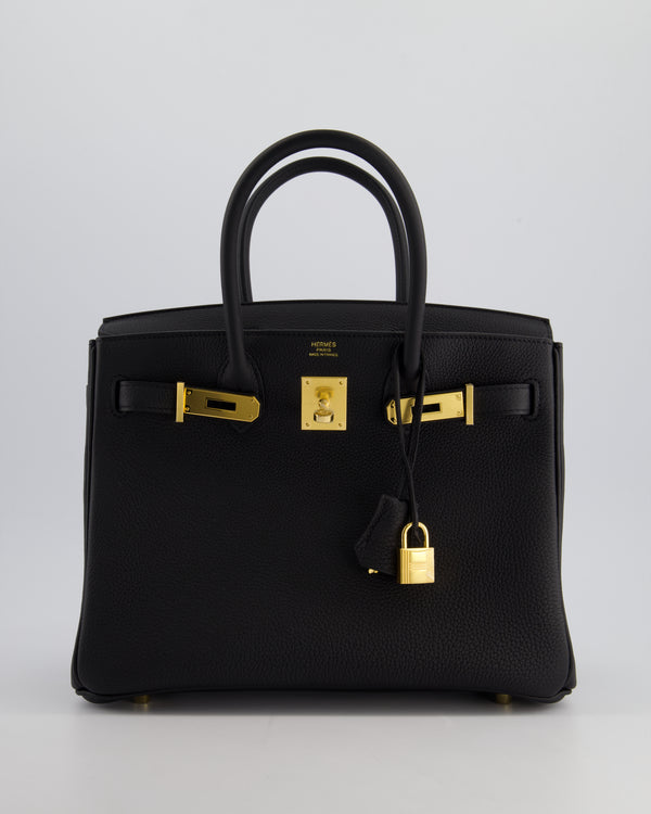 *HOT* Hermes Birkin 30cm Retourne Bag in Black Togo Leather with Gold Hardware