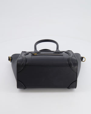 Celine Black Small Leather Luggage Bag with Antique Gold Hardware