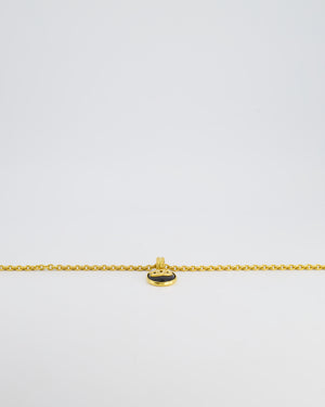 Chanel 96A Vintage Gold and Black Pendant Necklace With CC Detail