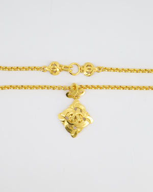 Chanel 97P Vintage Gold Pendant Necklace With CC Detail