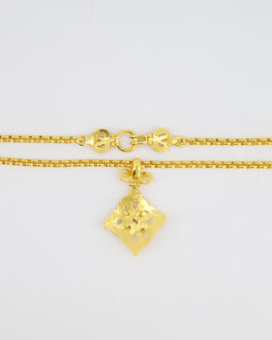 Chanel 97P Vintage Gold Pendant Necklace With CC Detail