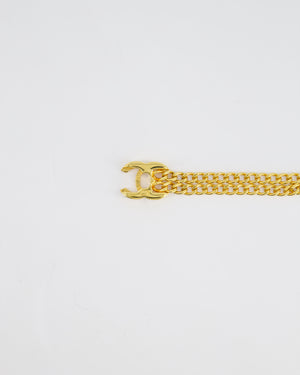 Chanel 97P Vintage Gold Chain Chocker Necklace With CC Turn Lock Detail