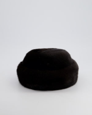 Chanel Chocolate Brown Vintage Mink Hat Size 57