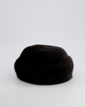 Chanel Chocolate Brown Vintage Mink Hat Size 57