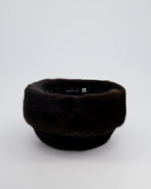 Chanel Chocolate Brown Vintage Mink Hat Size 57