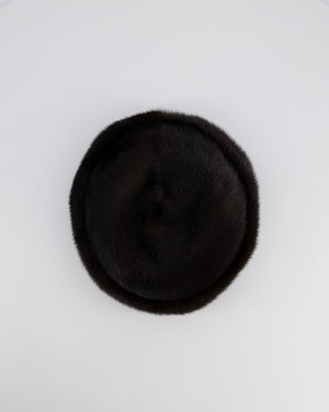 Chanel Chocolate Brown Vintage Mink Hat Size 57