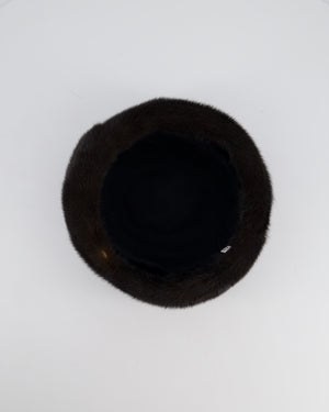 Chanel Chocolate Brown Vintage Mink Hat Size 57