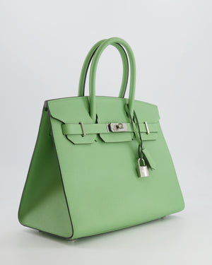 *RARE* Hermes Birkin 30cm Sellier Bag in Vert Criquet Epsom Leather with Palladium Hardware