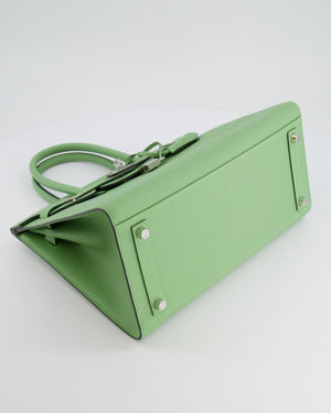 *RARE* Hermes Birkin 30cm Sellier Bag in Vert Criquet Epsom Leather with Palladium Hardware