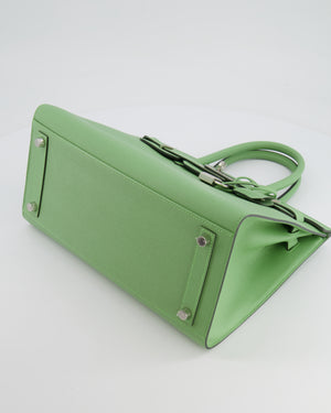 *RARE* Hermes Birkin 30cm Sellier Bag in Vert Criquet Epsom Leather with Palladium Hardware