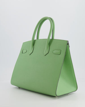 *RARE* Hermes Birkin 30cm Sellier Bag in Vert Criquet Epsom Leather with Palladium Hardware