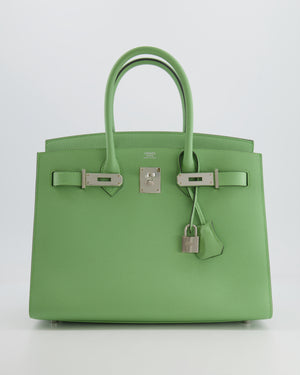 *RARE* Hermes Birkin 30cm Sellier Bag in Vert Criquet Epsom Leather with Palladium Hardware