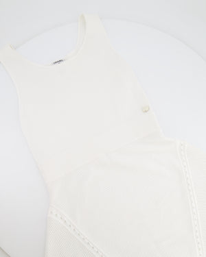 Chanel White Sleeveless Mini Dress with CC Button Detail Size FR 40 (UK 12)