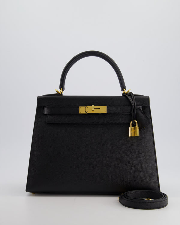 Hermès Kelly 28cm Sellier Bag in Black Epsom Leather with Gold Hardware