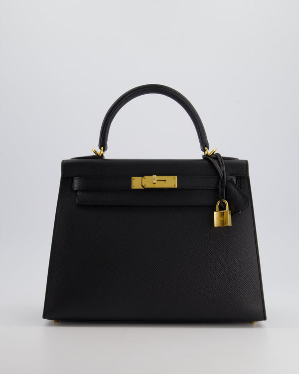 Hermès Kelly 28cm Sellier Bag in Black Epsom Leather with Gold Hardware