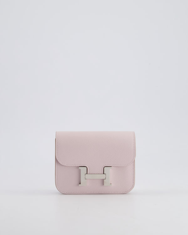 Hermès Constance Slim Belt Wallet Bag in Mauve Pale Evercolor Leather with Palladium Hardware