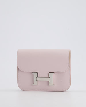 Hermès Constance Slim Belt Wallet Bag in Mauve Pale Evercolor Leather with Palladium Hardware