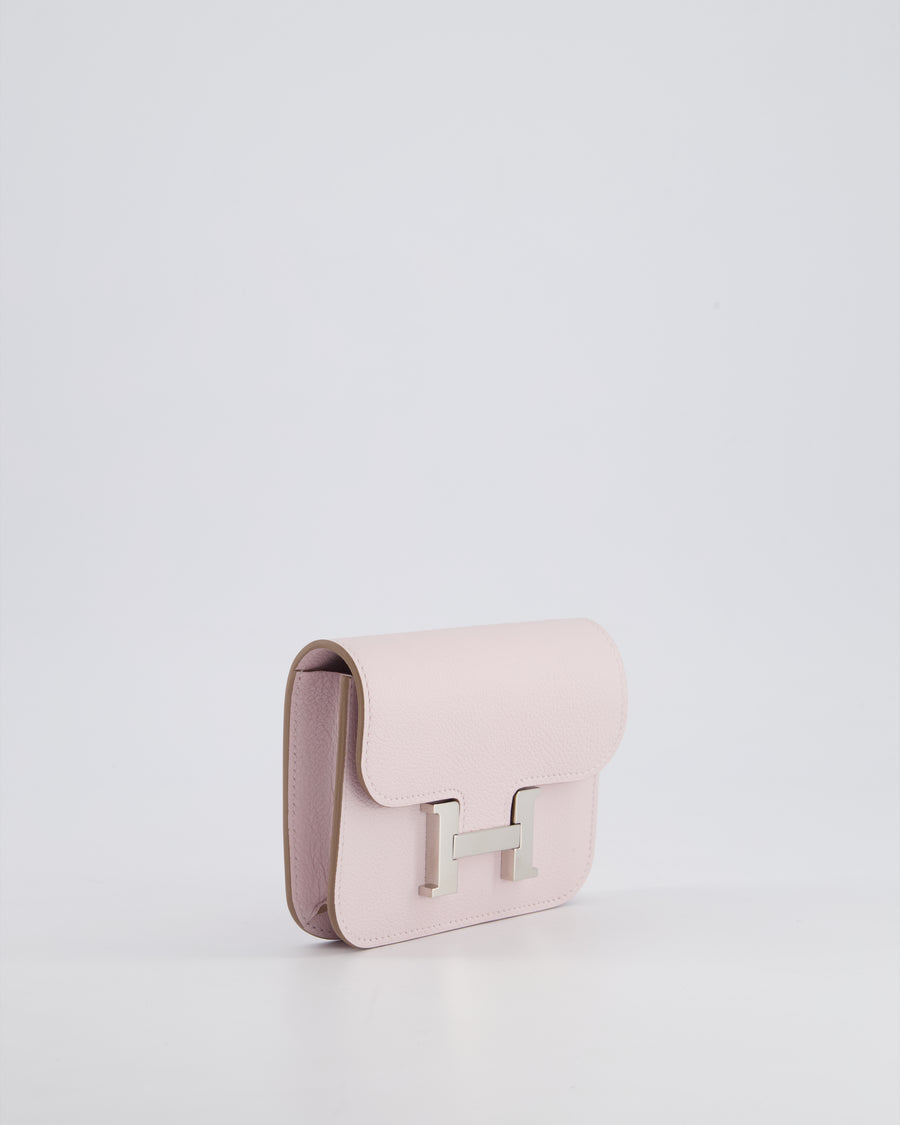 Hermès Constance Slim Belt Wallet Bag in Mauve Pale Evercolor Leather with Palladium Hardware