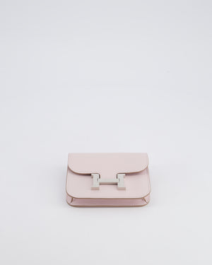 Hermès Constance Slim Belt Wallet Bag in Mauve Pale Evercolor Leather with Palladium Hardware