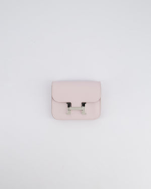 Hermès Constance Slim Belt Wallet Bag in Mauve Pale Evercolor Leather with Palladium Hardware