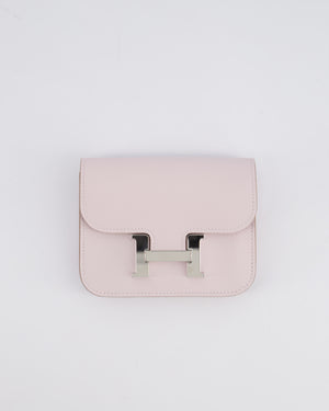 Hermès Constance Slim Belt Wallet Bag in Mauve Pale Evercolor Leather with Palladium Hardware