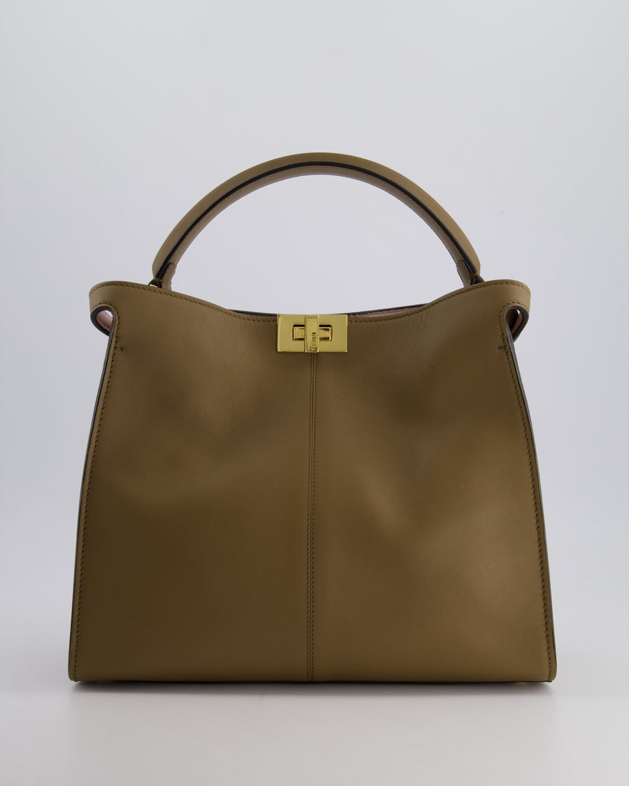 *FIRE PRICE* Fendi Brown and Pink Medium Peekaboo XLite Bicolour Leather Bag with Gold Hardware